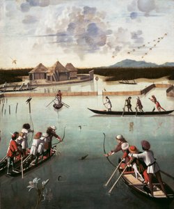 Jacht op de Lagune door Vittore Carpaccio